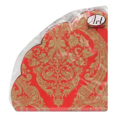 Бумажные салфетки Art Bouquet Рондо Золотой орнамент на красном 32 см 12шт