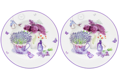 Набор тарелок 2 предмета 300 мл 21,5х21,5х3 см Elan Gallery Лаванда глубокие