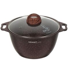 Кастрюля Kukmara Granit ultra, Закаленное стекло, Алюминий, 4 л