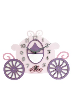 Настенные деревянные часы, Neprostochasy, Карета сиреневые 30х40 см