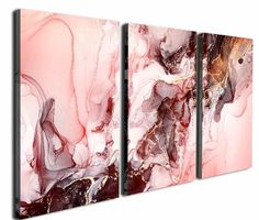 Большая модульная картина MaskOff мрамор, картина триптих, розовый мрамор, 102 х 57 см