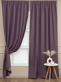 Комплект штор 150х270 Amore Mio Блэкаут канвас шторы на шторной ленте лиловый 2 шт