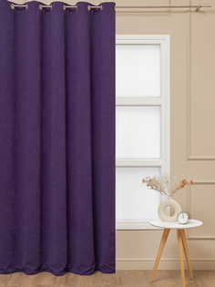 Штора Amore Mio вельвет канвас с люверсами готовая плотная 200х270 фиолетовый 1шт