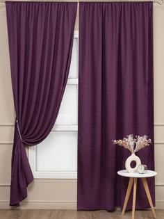 Комплект штор 150х270 Amore Mio канвас шторы на шторной ленте фуксия однотонные 2 шт