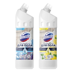Набор Гель-концентрат для пола Domestos Чистота и блеск Горная свежесть 1 л + Лимон и мята