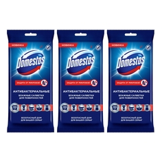 Комплект Влажные салфетки для очищения поверхностей Domestos 30 шт/упак х 3 упак
