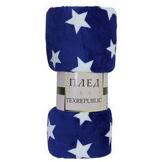 Плед Texrepublic Absolute flannel Звезды 150 х 200 см фланелевый сине-белый