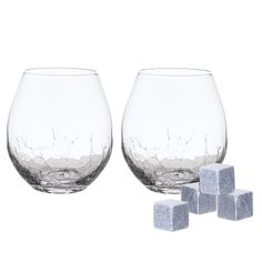Набор для виски, 2 перс, 6 пр, стаканы/кубики, стекло/стеатит, Кракелюр, Ice Kuchenland