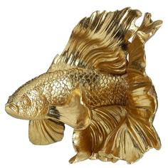 Kuchenland Статуэтка, 20 см, полирезин, золотистая, Рыбка, Art modern