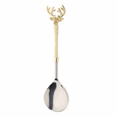 Ложка сервировочная, 29 см, сталь, золотистая, Олень, Winter deer Kuchenland
