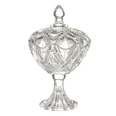 Конфетница, 21х12 см, на ножке, с крышкой, стекло Р, Цветок, Villari Kuchenland