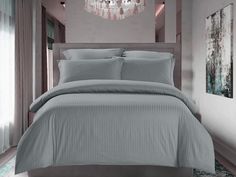 Простыня Maktex из страйп-сатина 260x260 Серебро 1х1