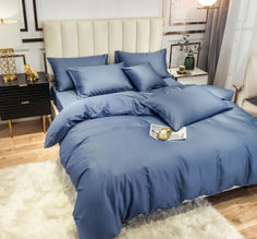 Постельное бельё Maktex тенсель Евро Макси 60S 72 Голубая дымка с наволочками 50х70