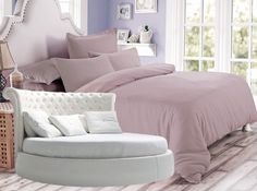 Простыня Maktex круглая из варёного хлопка на резинке 200x200x30 Кашемировая роза