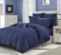 Пододеяльник Maktex из тенселя 220 х 240 60S 4235 Темно-синий