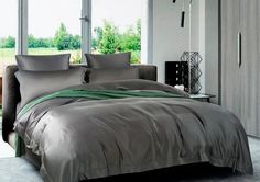 Пододеяльник Maktex из тенселя 145 х 215 60S 4393 Темно-серый