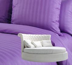 Простыня Maktex круглая из страйп сатина на резинке 230x230x30 Сирень 1х1