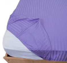 Простыня Maktex из страйп-сатина на резинке 200x200x30 Лаванда 1х1