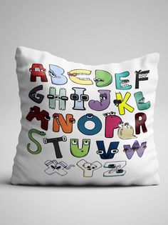 Подушка декоративная именная Alphabet lore Алфавит лора Все буквы No Brand