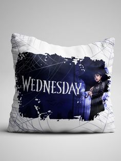 Подушка декоративная именная Венсдей Уэнсдей Аддамс Adams Wednesday No Brand