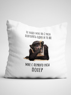 Подушка декоративная Чаппай Не нужно мне по 2 раза повторять, 40х40 см No Brand