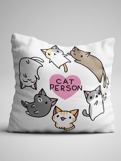 Подушка декоративная Чаппай Cat person, 40х40 см No Brand