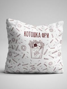 Подушка декоративная Чаппай Котошка Фри, 40х40 см No Brand