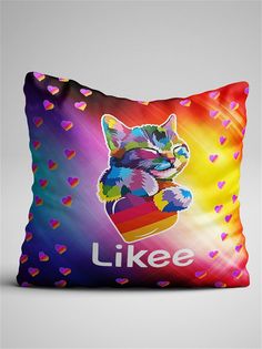 Подушка декоративная Чаппай Лайк кот, 40х40 см No Brand