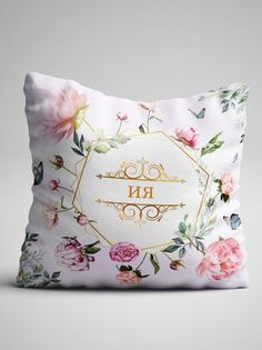 Подушка декоративная Чаппай Цветы Ия, 40х40 см No Brand