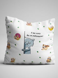 Подушка декоративная Чаппай Вижу не работаете, 40х40 см No Brand