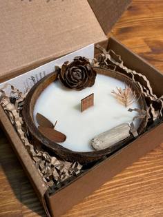 Свеча ароматическая Вечер у камина, 5 см х 10 см, 1 шт, soy_27 No Brand