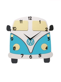 Настенные деревянные часы Автобус, Машина, бирюзовые, 38х37 см Neprostochasy
