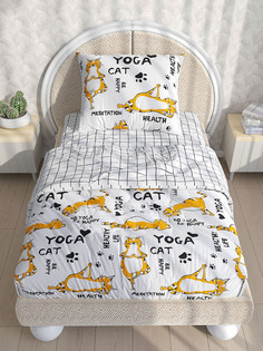 Пододеяльник Simple House "Yogacat" 1,5-сп 145х215 см