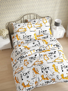 Пододеяльник Simple House "Yogacat" 2-спальный 175х215 см