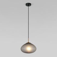 Подвесной светильник Eurosvet Gem 50263/1 черный с серым плафоном из фактурного стекла E27