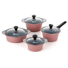 Набор посуды Ecoramic с каменным покрытием - розовый