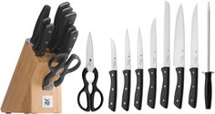 Набор кухонных ножей WMF ProfiSelect 7 ножей ножницы мусат подставка