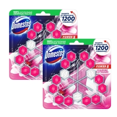 Комплект Блок для очищения унитаза Domestos Power 5 Ледяная Магнолия Трио 3х55 г х 2 шт