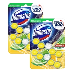 Комплект Блок для очищения унитаза Domestos Power 5 Свежесть лайма Дуо 2х55 г х 2 шт