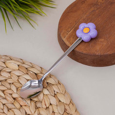 Ложка десертная Flower фиолетовый No Brand