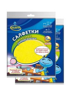 Салфетки вискозные Celesta универсальные 30х34 см, 2 упаковки по 3 шт