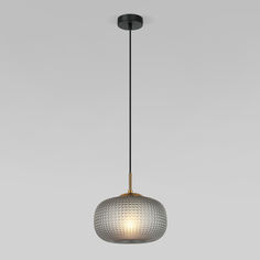 Подвесной светильник Eurosvet Gem 50262/1 черный с серым плафоном из фактурного стекла E27