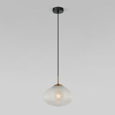 Подвесной светильник Eurosvet Gem 50263/1 черный прозрачный плафон из фактур-го стекла E27