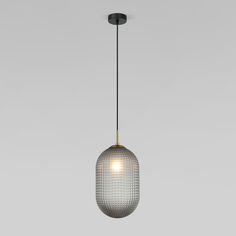 Подвесной светильник Eurosvet Gem 50261/1 черный с серым плафоном из фактурного стекла E27