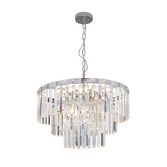 Подвесная люстра Eurosvet Elegante 10130/8 хром с прозрачным хрусталем Strotskis E14