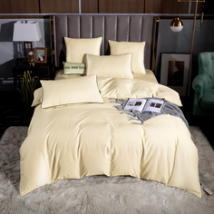Комплект постельного белья Ситрейд Однотонный Сатин Элитный на резинке OCER010 (Евро)