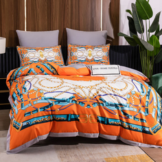 Комплект постельного белья Ситрейд 2-x спальный, сатин, простыня 245x265, оранжевый