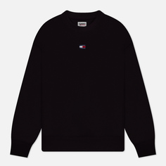 Мужская толстовка Tommy Jeans Badge Terry Relaxed Fit, цвет чёрный, размер S