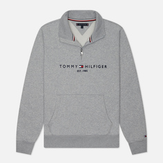 Мужская толстовка Tommy Hilfiger Tommy Logo Mock Neck, цвет серый, размер L