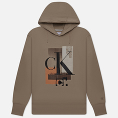 Мужская толстовка Calvin Klein Jeans Connected Layer Landscape Hoodie, цвет бежевый, размер L